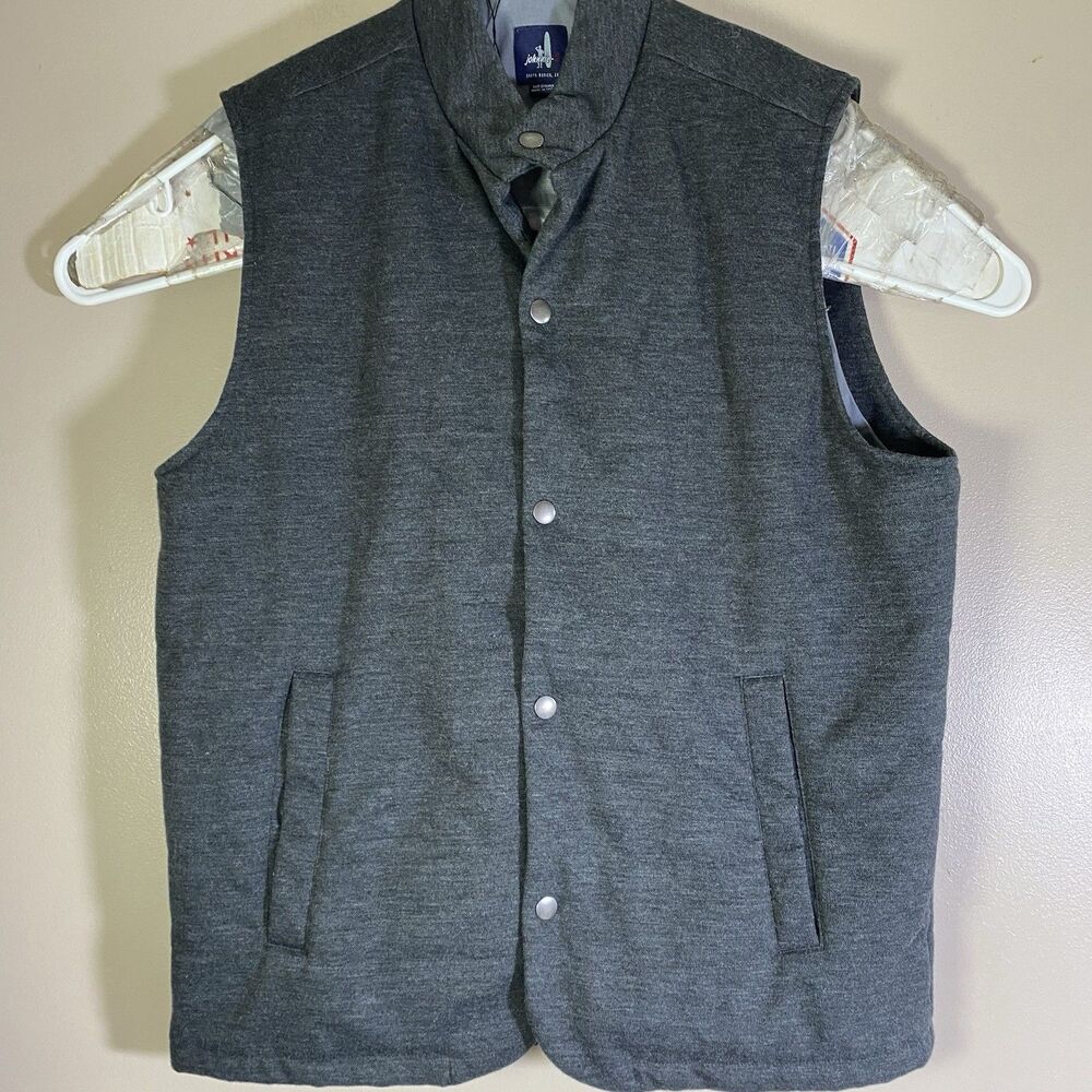 JOHNNIE-O  VEST GRAPHITE GRAY MENS MEDIUM SNAP BUTTON JACKET GOLF CASUAL